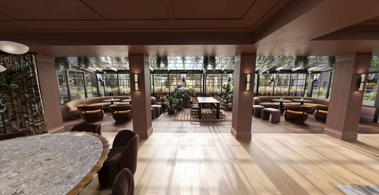 View from the club room into the conservatory