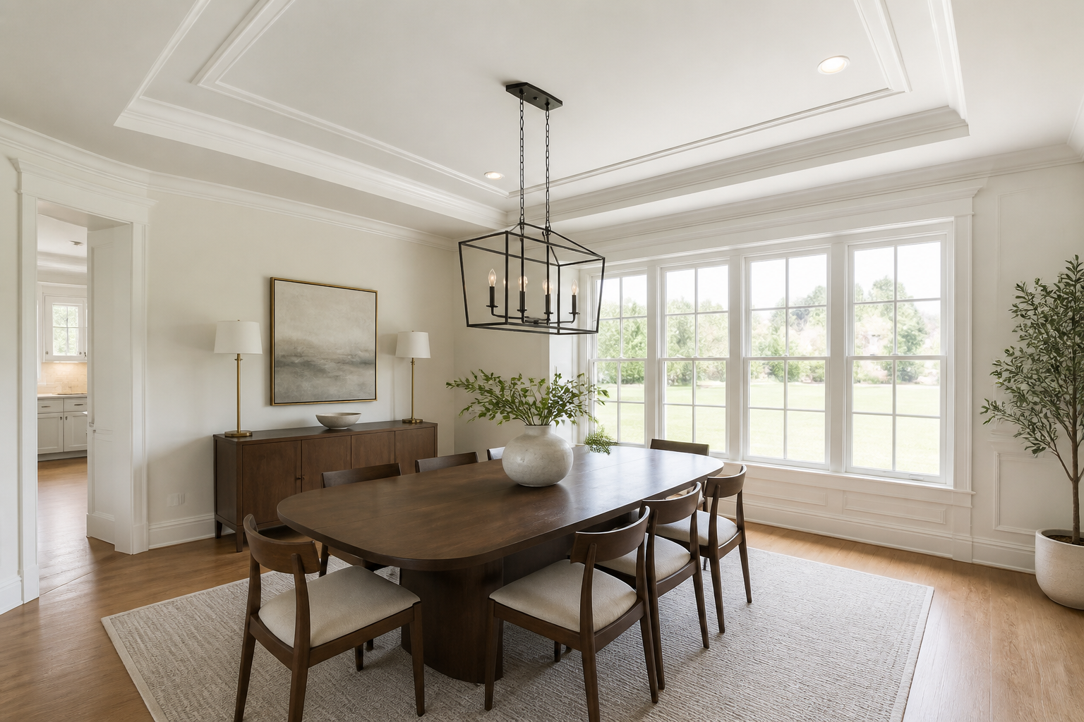 Custom Formal Dining with ceiling design
