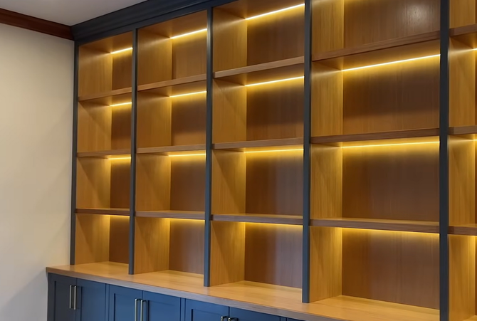Custom Shelving with lighting for home in Dublin, OH