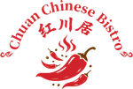 Chuan Chinese Bistro logo with red chili pepper and steam over a bowl, red text on white background