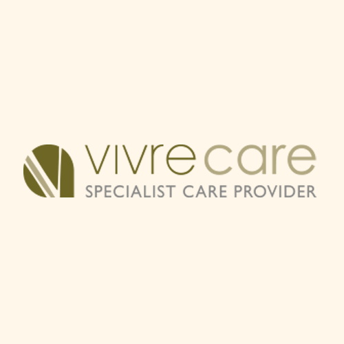 Vivre Care logo in olive green with “SPECIALIST CARE PROVIDER” on a cream background