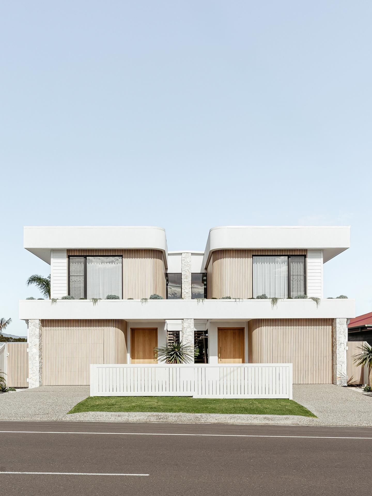 Two Modern, White Semi-detached Houses — SDC Building Design In Kiama, NSW