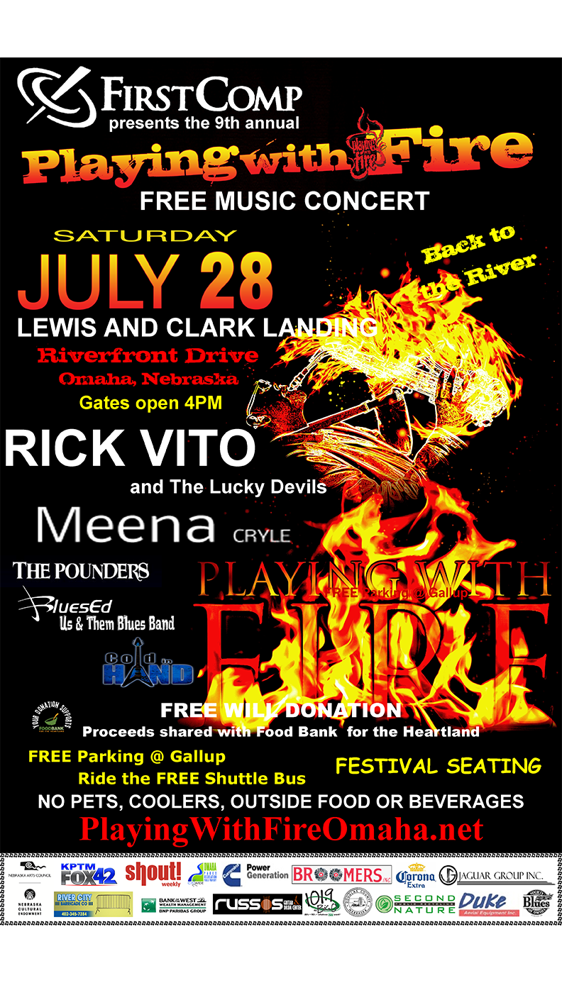 A poster for a free music concert on july 28th