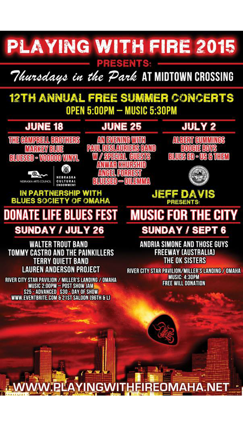 Playing with fire 2015 presents thursdays in the park at midtown crossing 13th annual free summer concerts