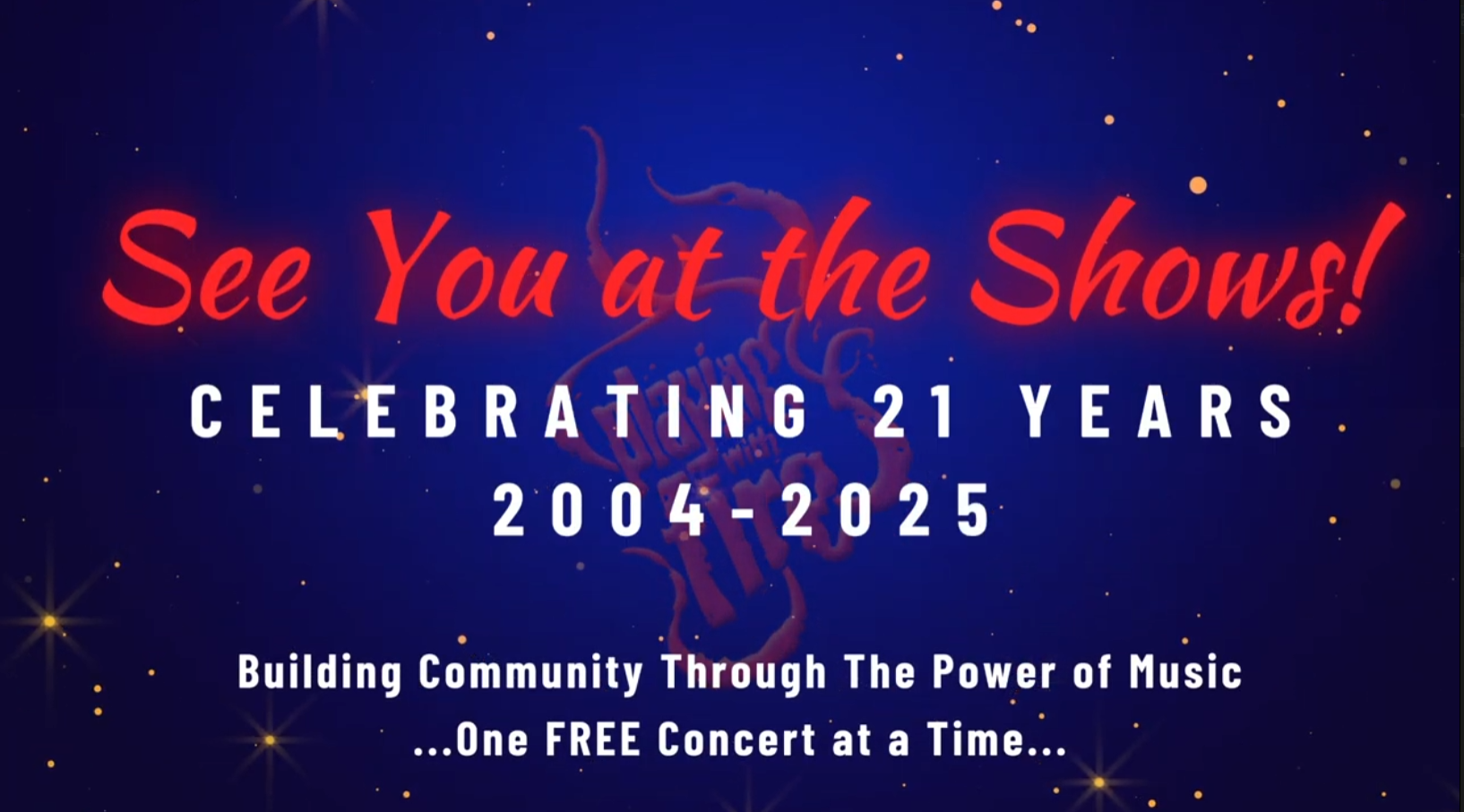 image with text saying see you at the shows