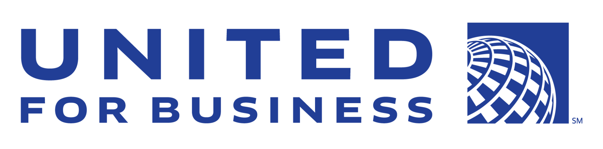 A blue and white logo for united for business