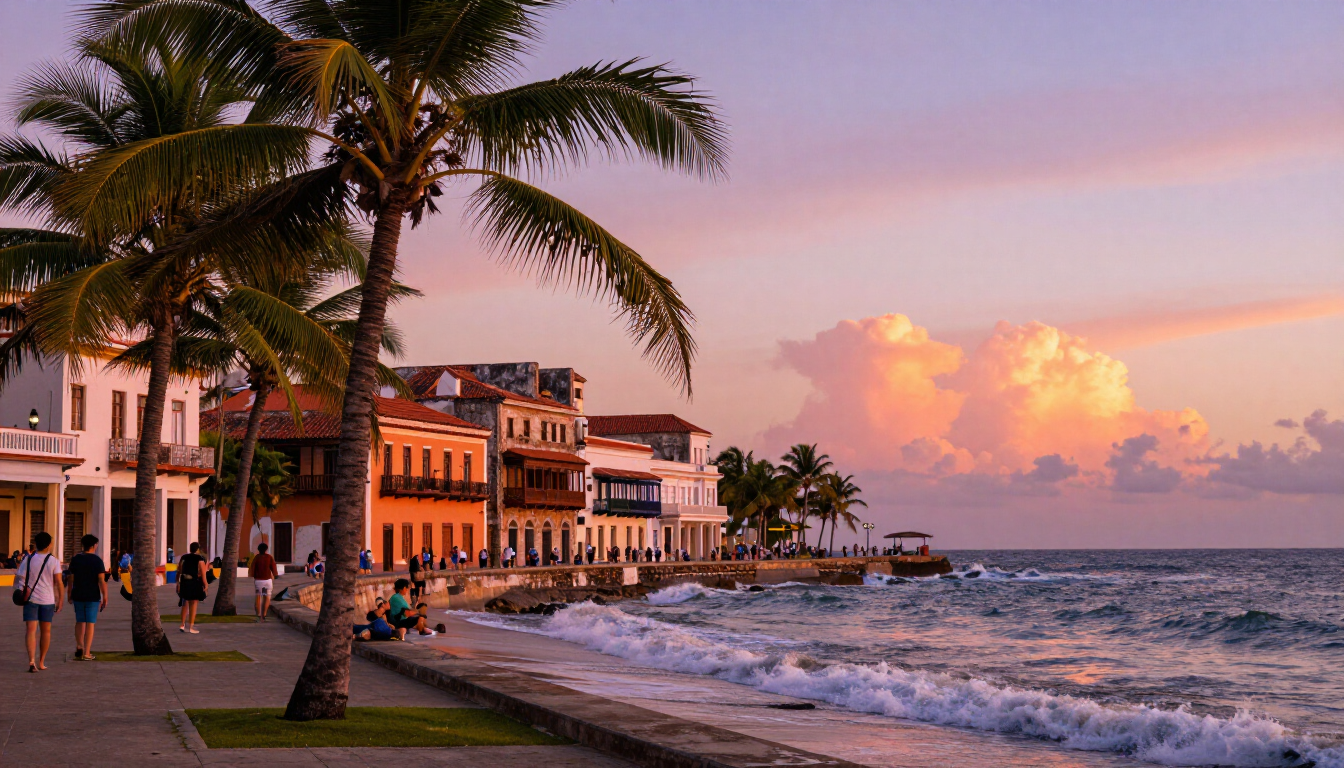 The beautiful Malecon boardwalk in Santo Domingo near RIG Puerto Malecon.