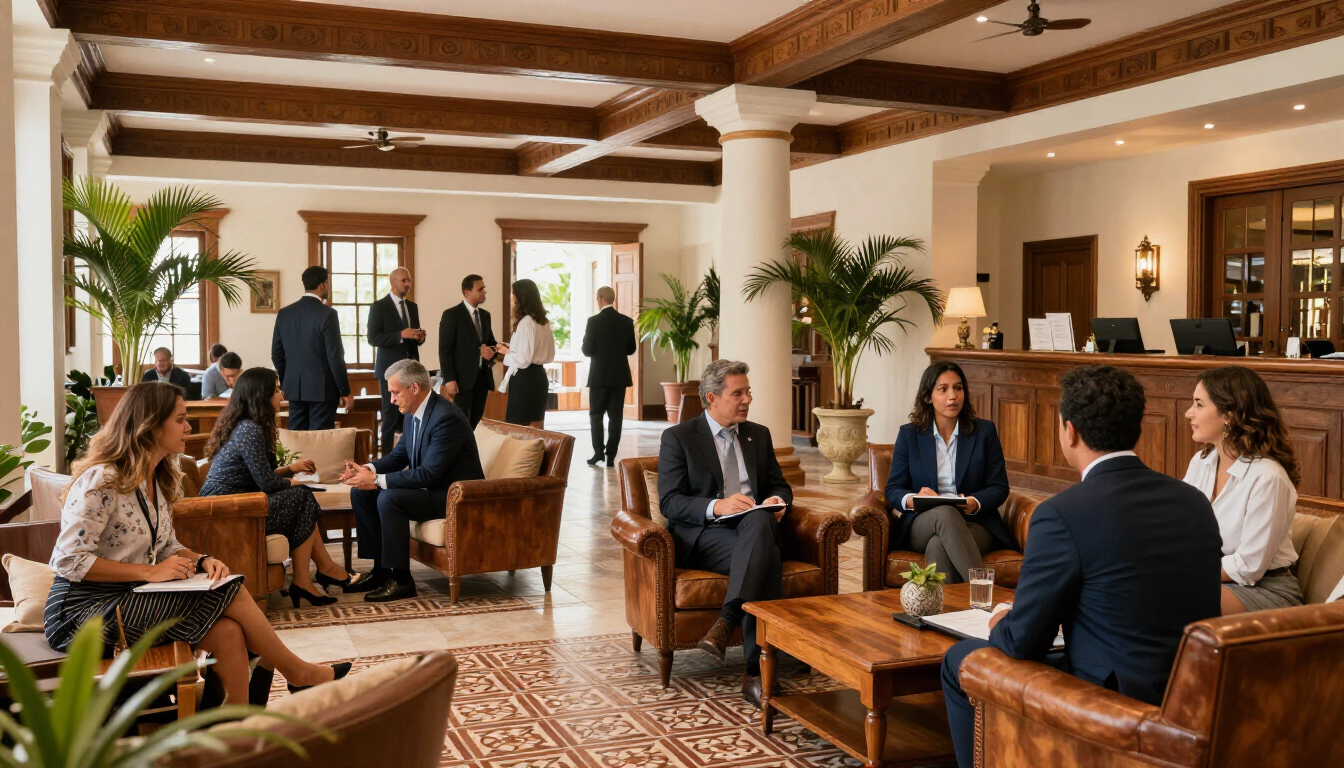 Networking at the hotel