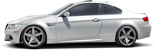 White sports sedan on a white background. | Heritage Service Centre
