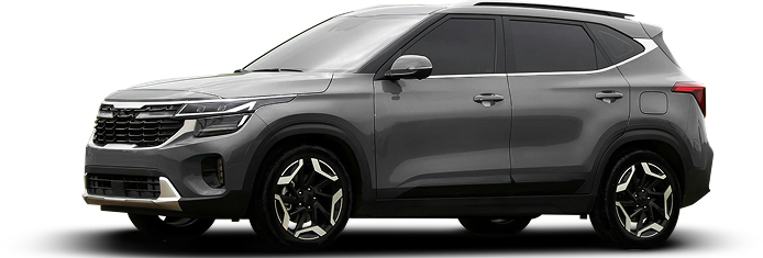 Gray SUV in side view on a white background, showing black trim and alloy wheels | Heritage Service Centre