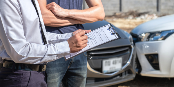 person making car insurance claim
