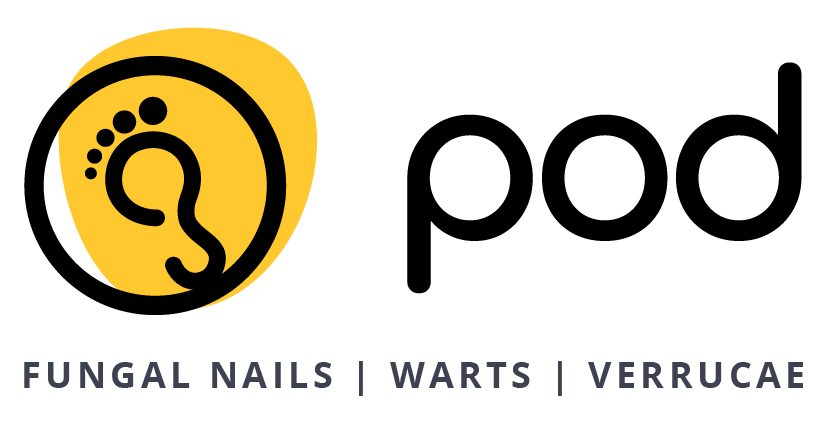 The logo for pod fungal nails warts verrucae
