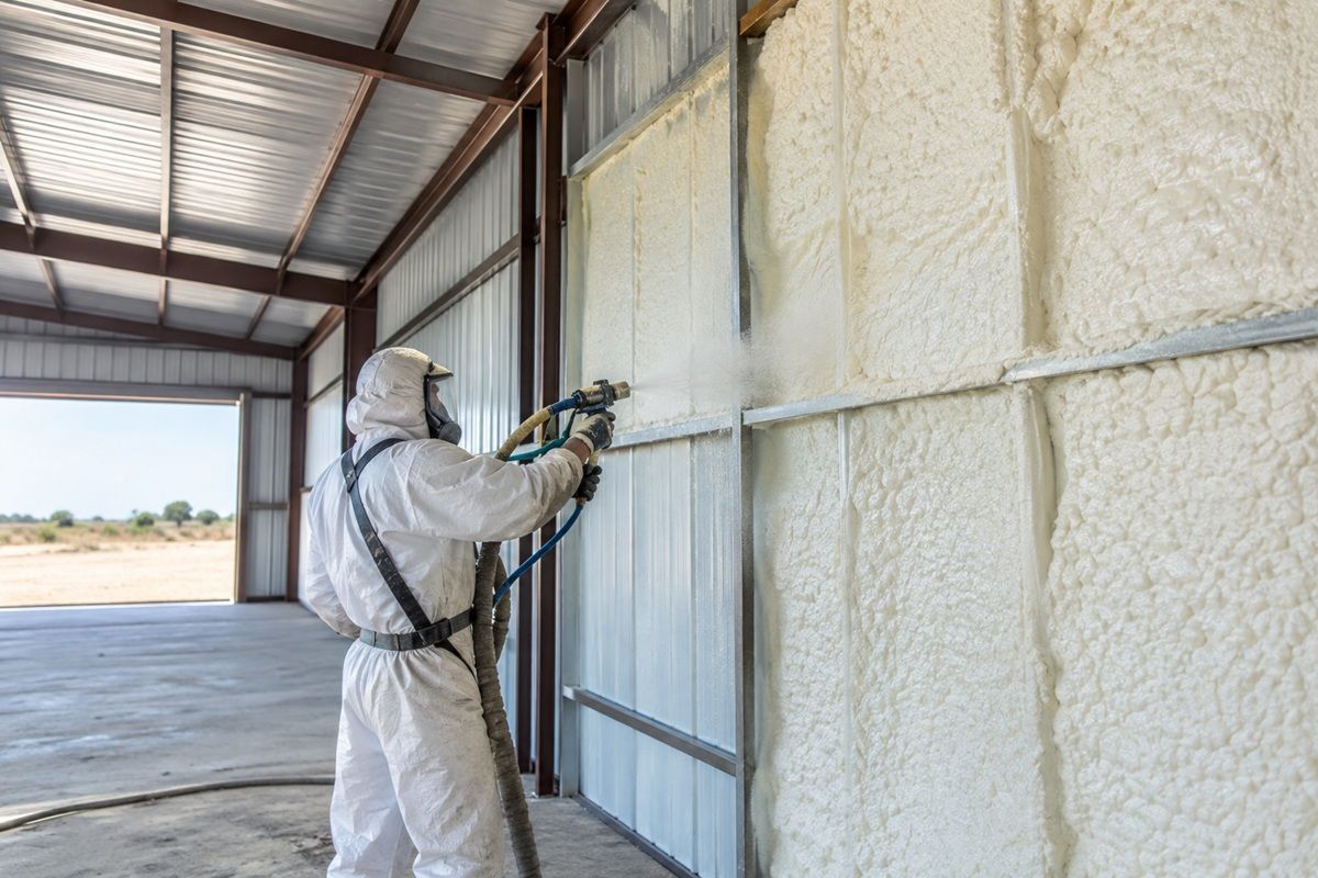 Metal building spray foam insulation in Mission, TX