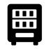 A black and white icon of a vending machine on a white background.