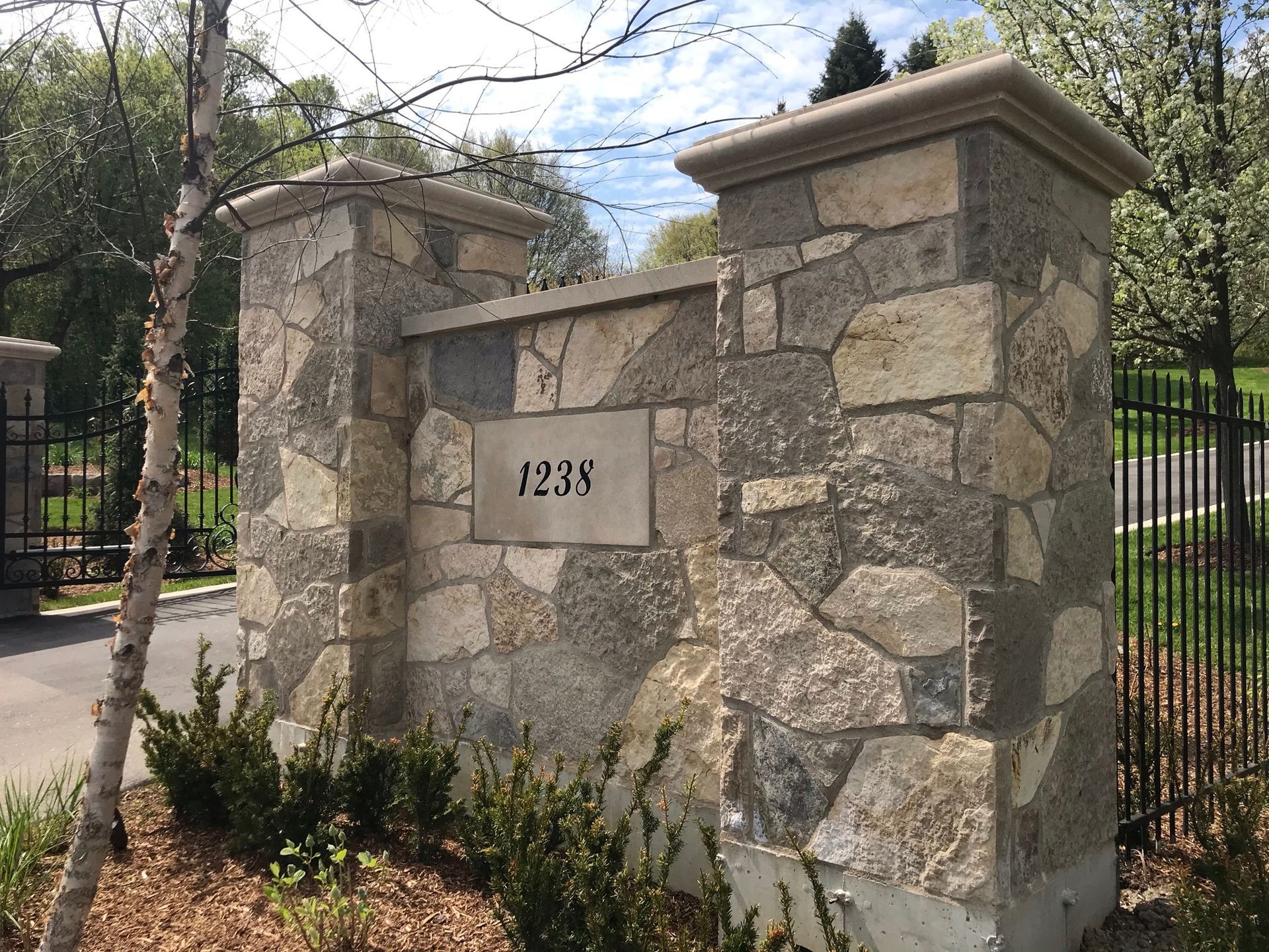 Patio with Natural Stone Masonry
