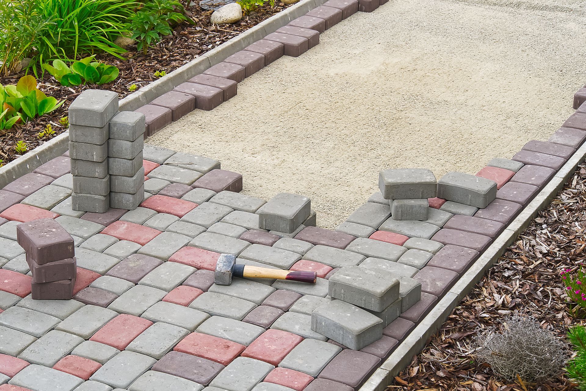 Interlock Stone Installation in Progress