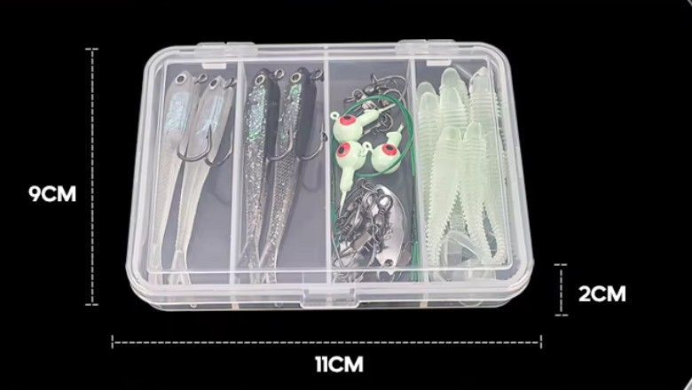 Kit Set Señuelos 23 piezas Mar y Río. Luminosos. Lenguado/Pescadilla/Palometa/Anchoa de banco