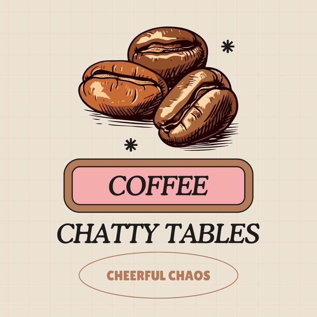 Illustration of coffee beans with a banner that reads