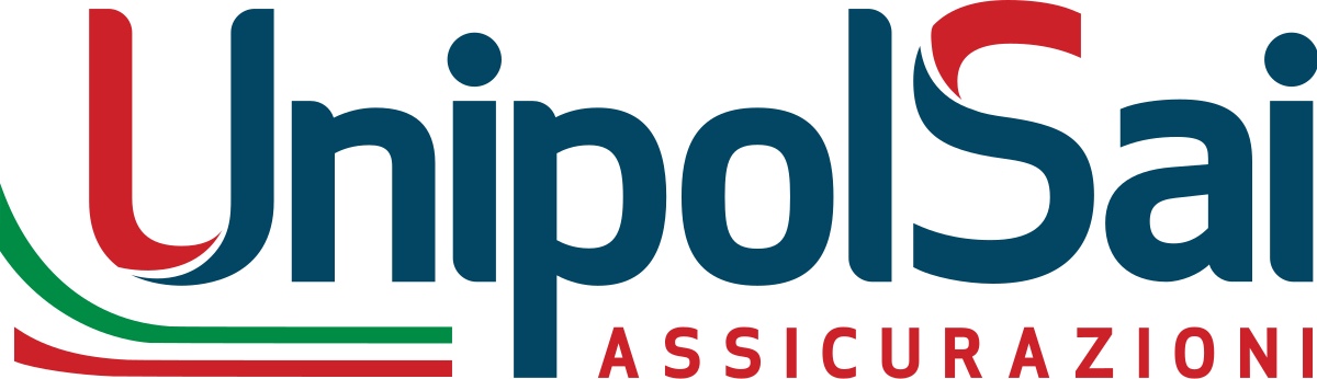 Logo di UnipolSai Assicurazioni, con testo rosso, verde e blu.