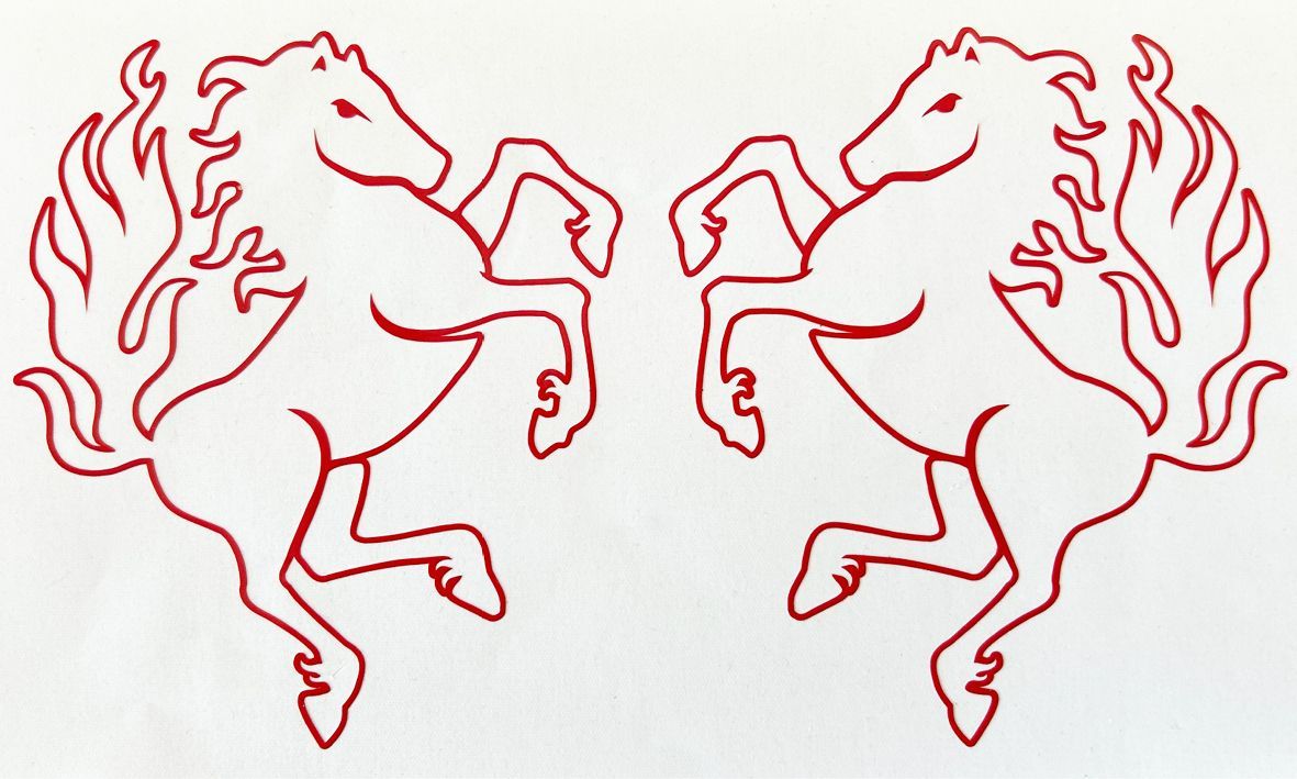 Twentse Ros contour sticker ROOD
