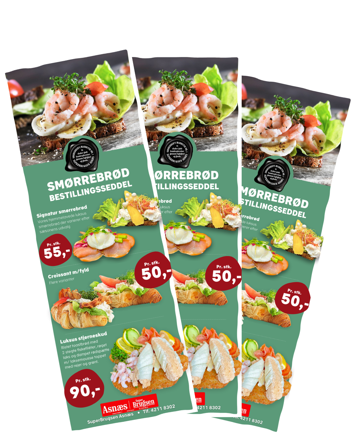 Smørrebrød fra delikatessen i Odsherreds madbutik.