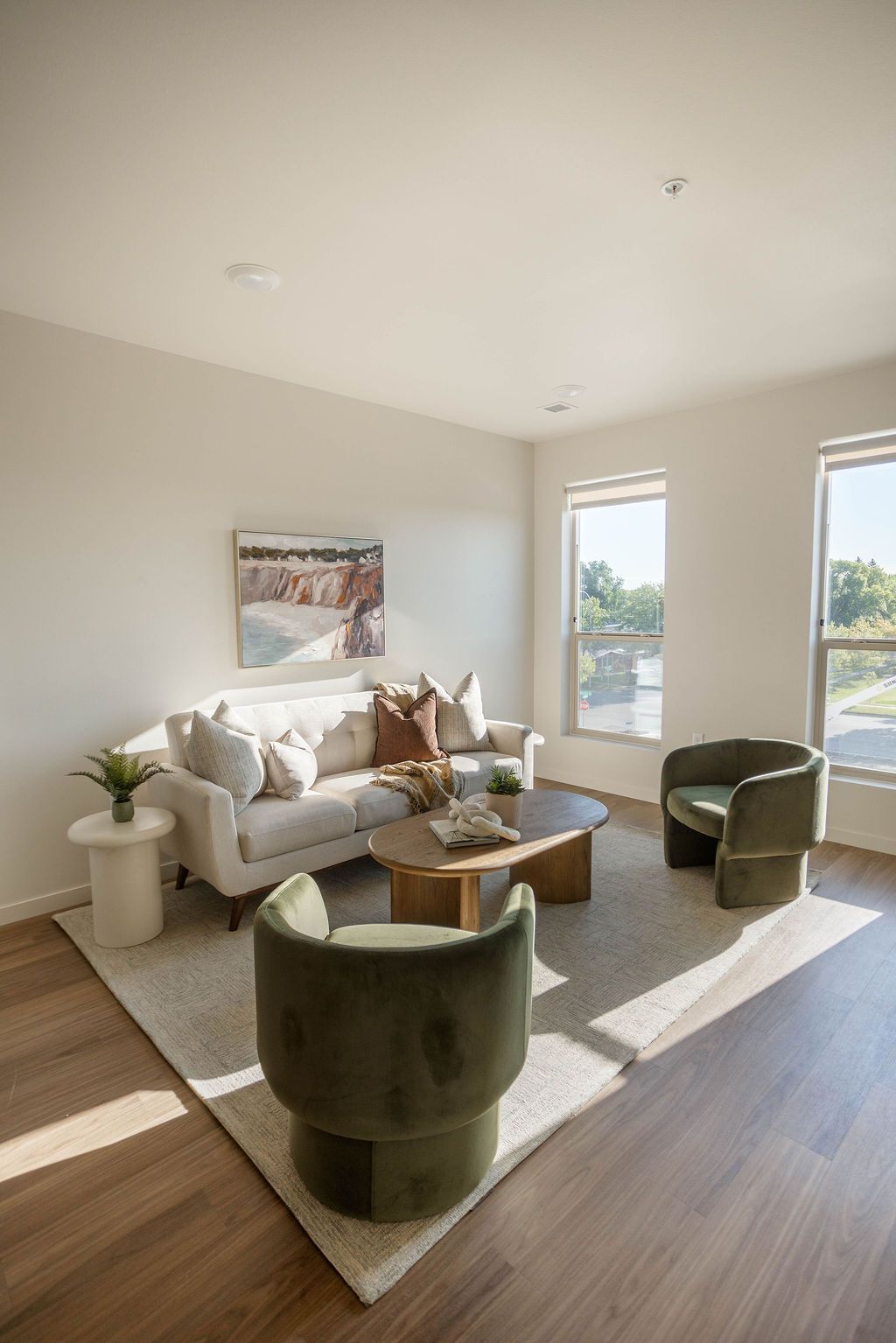 Large open floor plans with oversized windows at BLOC