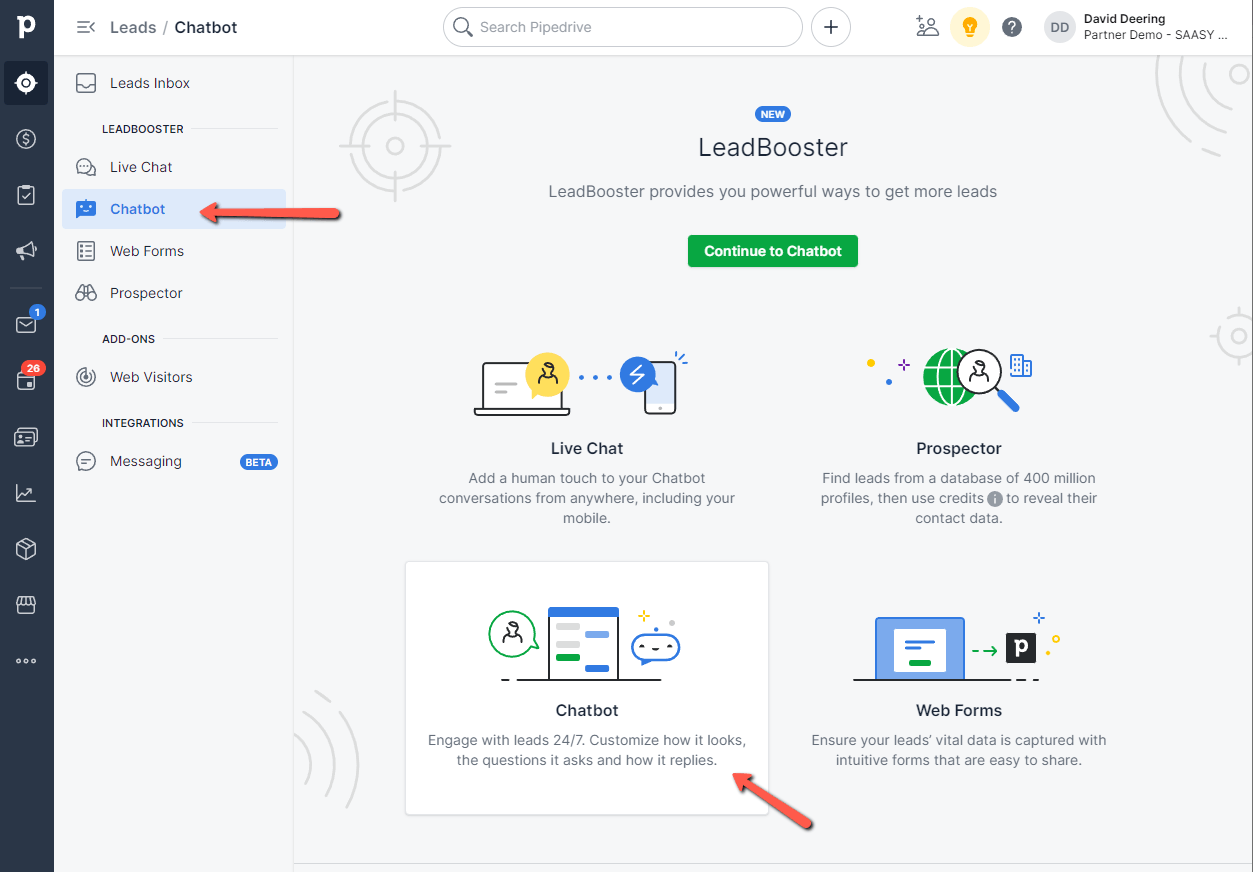 pipedrive Chatbot Lead Generation