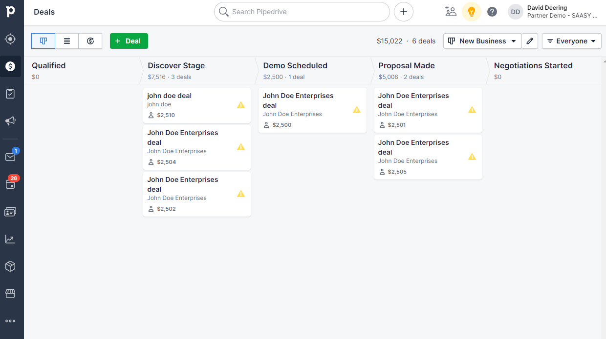 pipedrive deals and pipelines