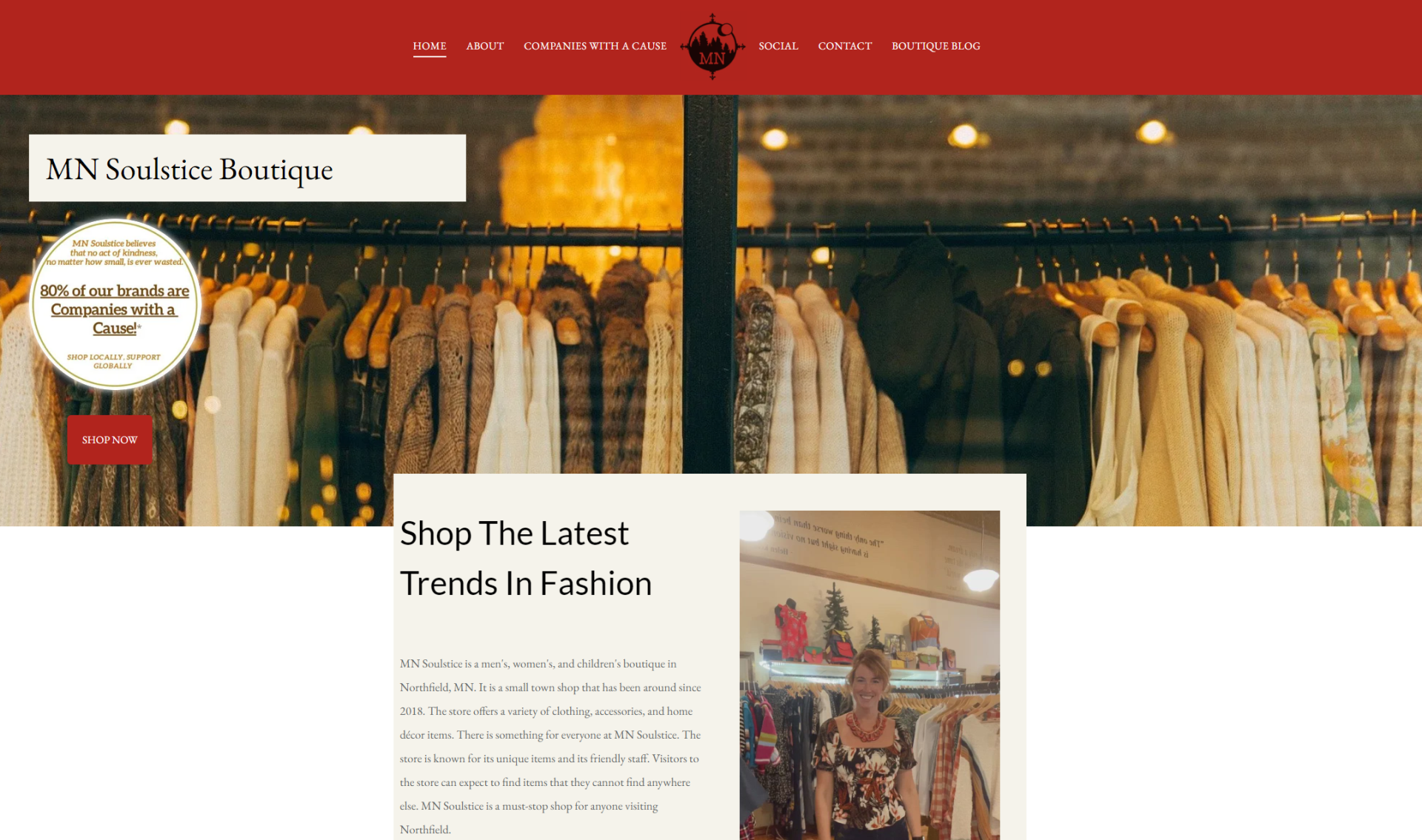 website design and development - mn soulstice boutique
