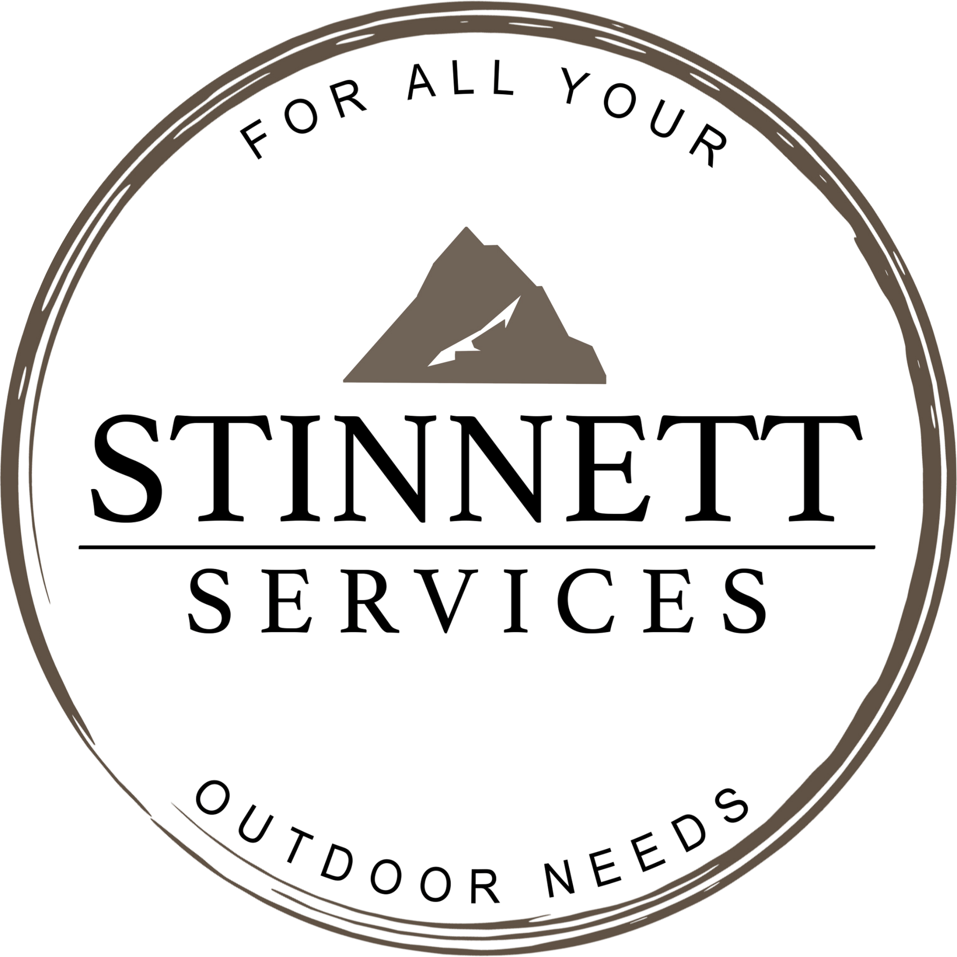 Logo for Stinnett Services with mountain graphic and text: