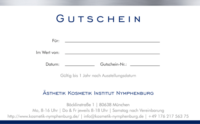 Ästhetik Kosmetik Institut Nymphenburg Gutschein