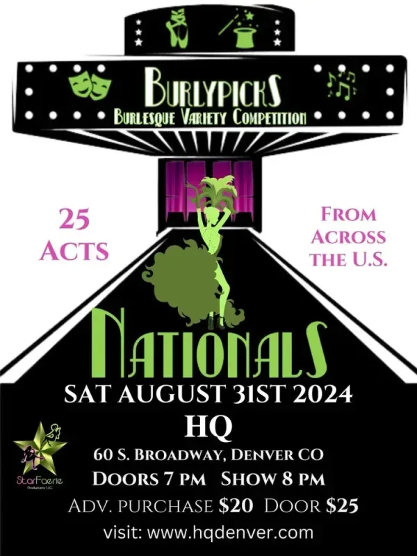 A poster for burlypicks nationals on august 31st 2024