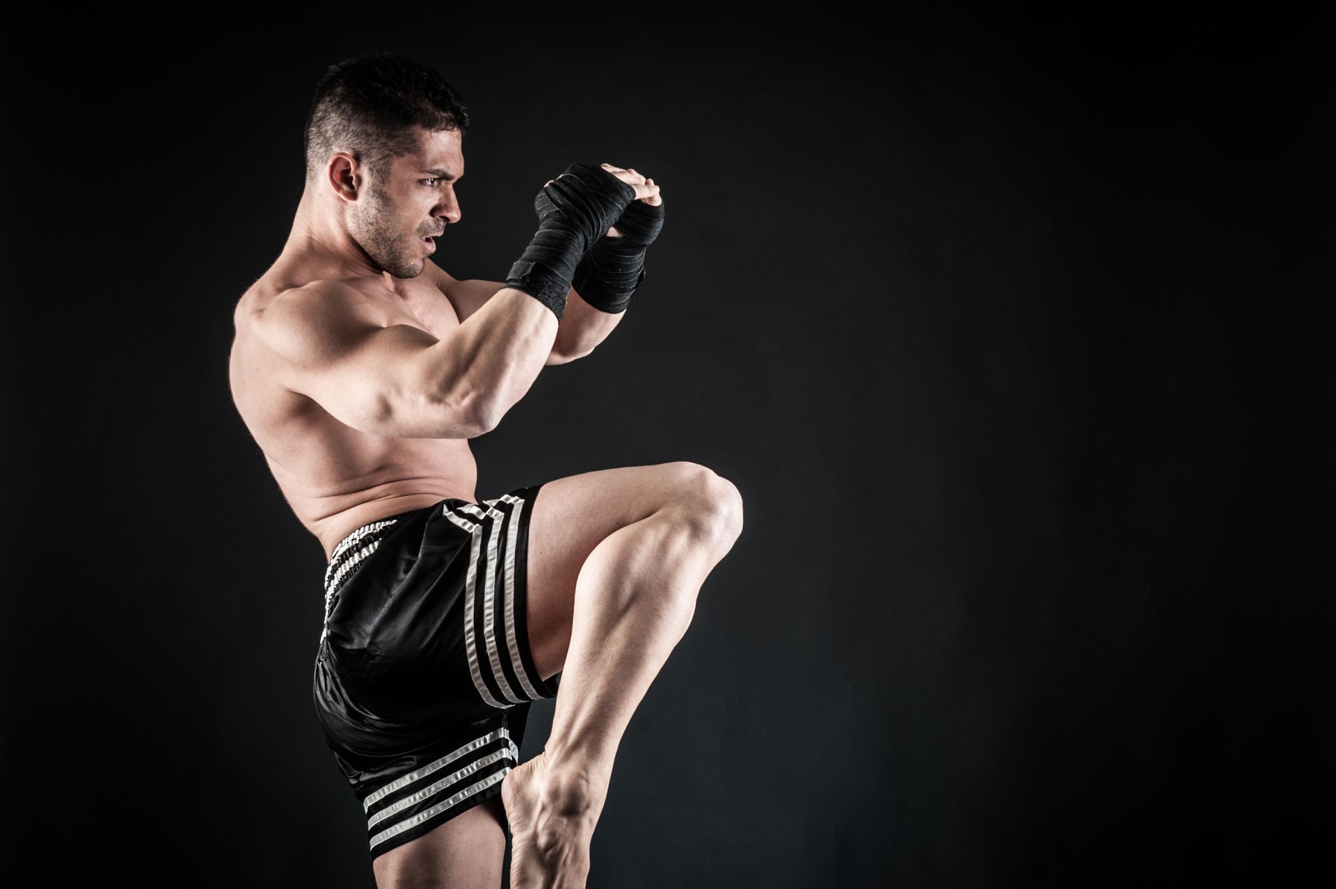Man taking a fighting stance