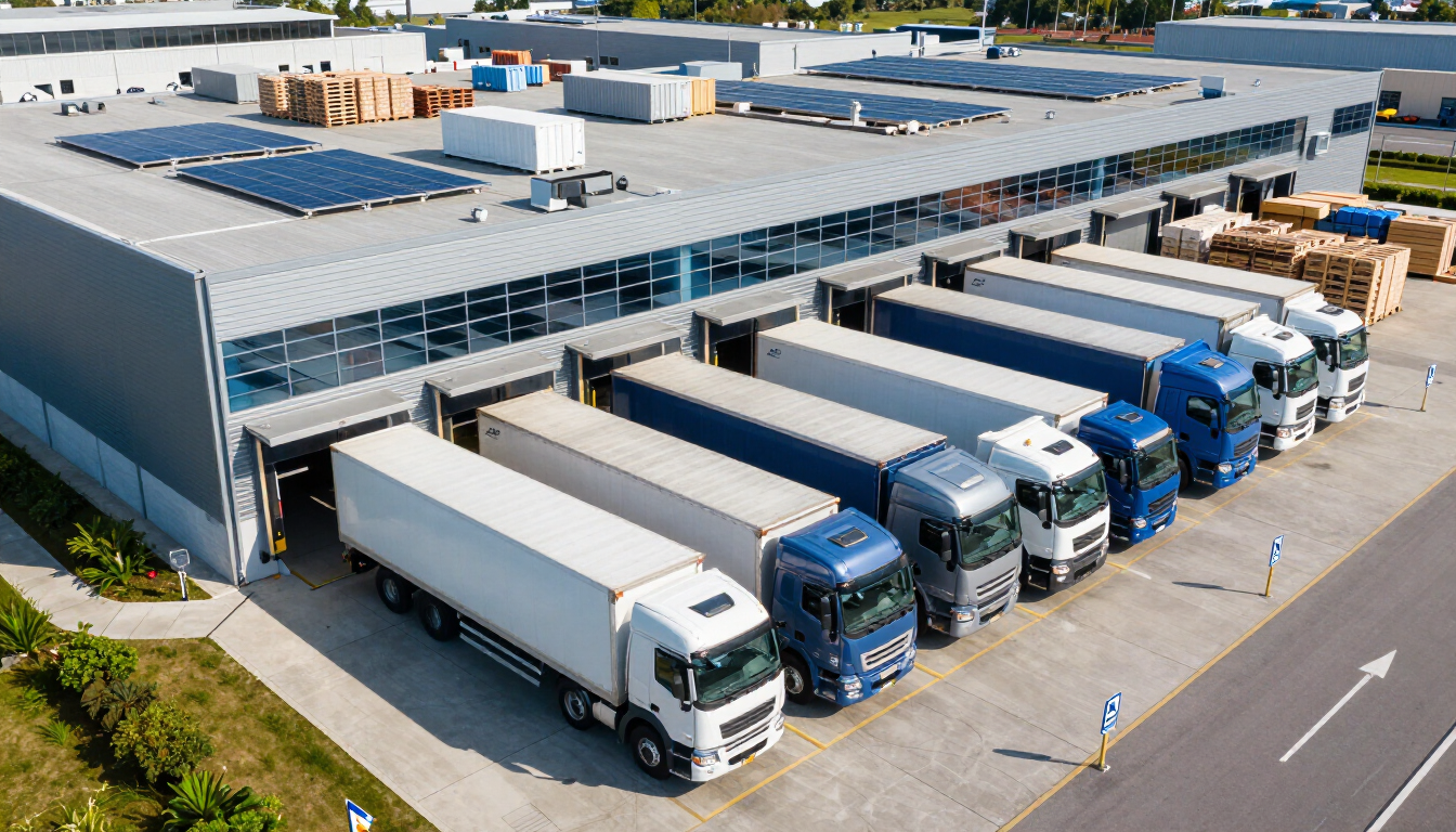 Centro logístico moderno representando el modelo 3PL y eficiencia operativa