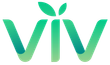 The word viv is written in green letters on a white background.
