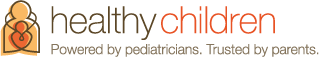 Healthy Children logo with orange parent-and-child icon and tagline “Powered by pediatricians. Trusted by parents.”