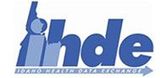 Blue stylized “ihde” logo with a small figure and the words “JOHNSON & JOHNSON” below