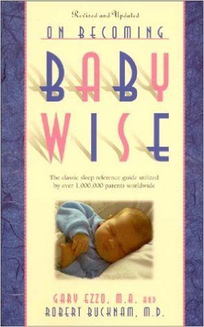 Book cover titled “On Becoming Baby Wise” with a sleeping baby and colorful lettering