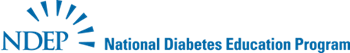 National Diabetes Education Program logo with blue sunburst icon and text