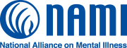 NAMI logo with blue stylized figure and text “National Alliance on Mental Illness”