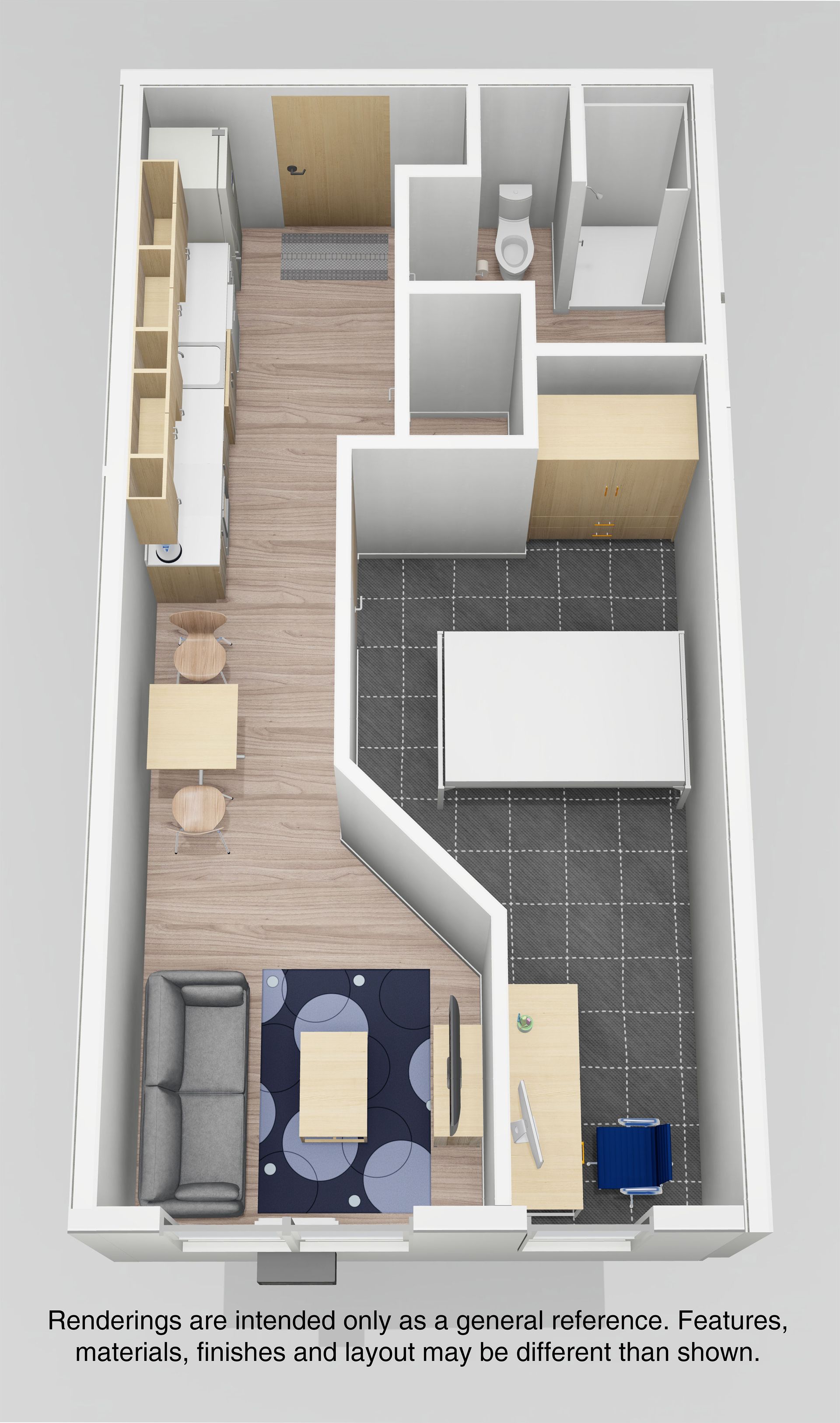 One Bedroom A Rendering