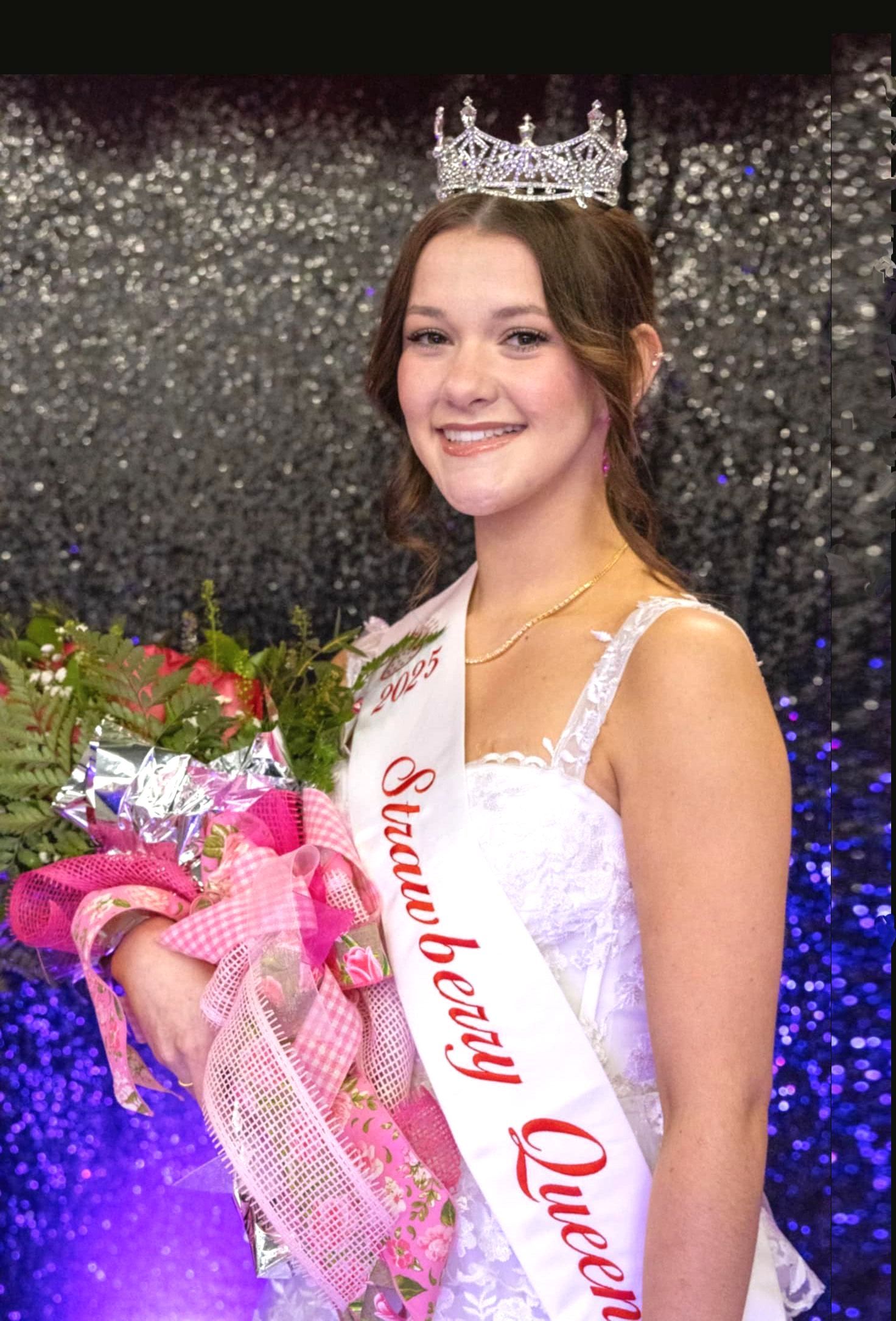 Karlee Jo Ingram at the end of the Stilwell Strawberry Queen pageant