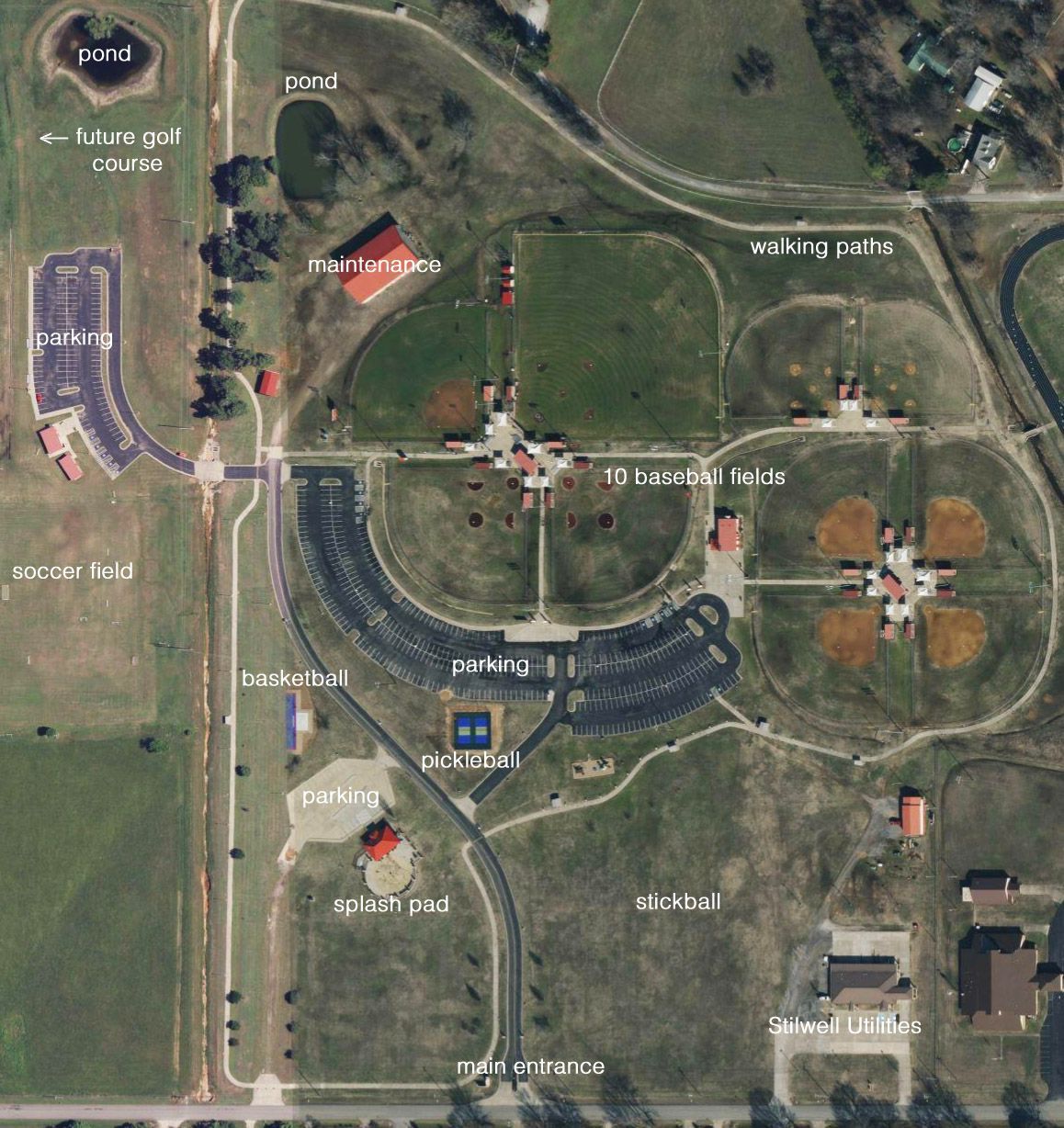 Satellite photo of Carson Park courtesy of USGS