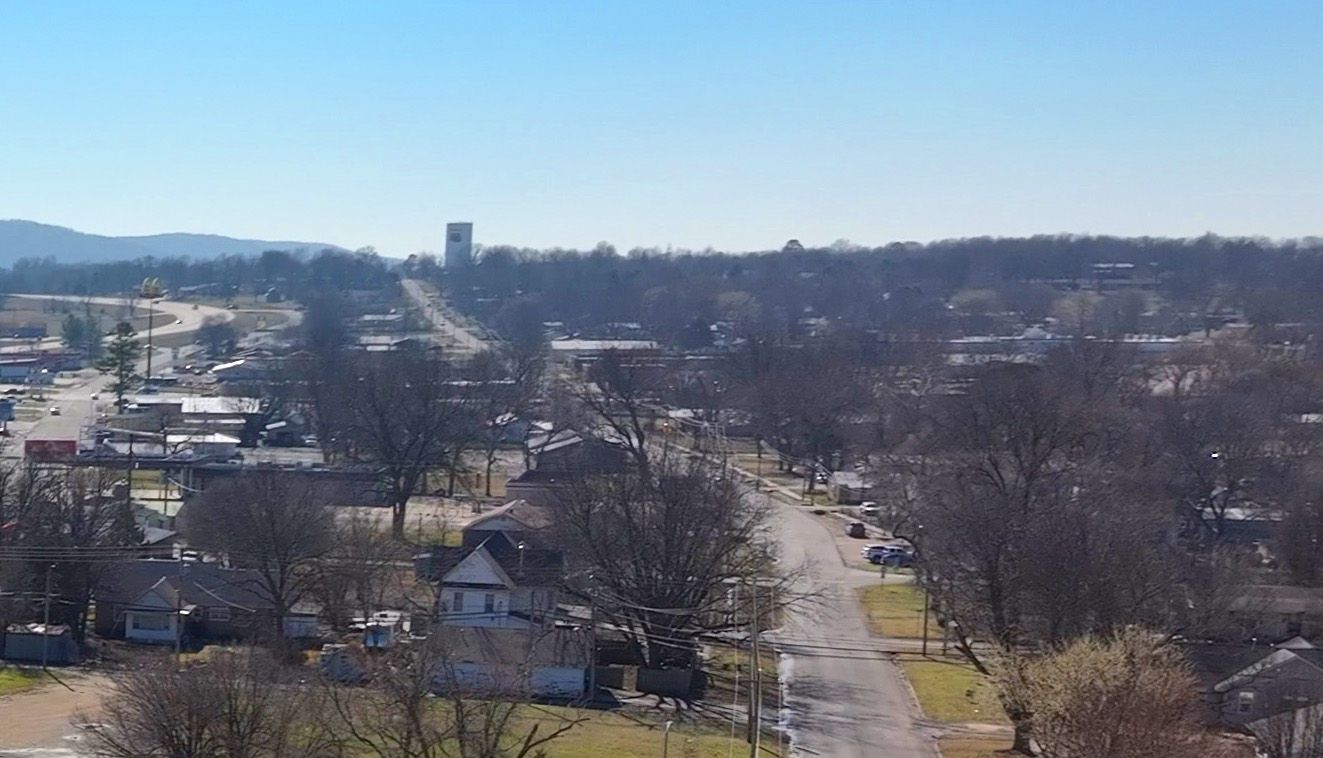 Aerial photo of South 2nd Street in Stilwell OK
