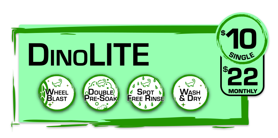 DinoLITE carwash package at Dino Clean Car Wash