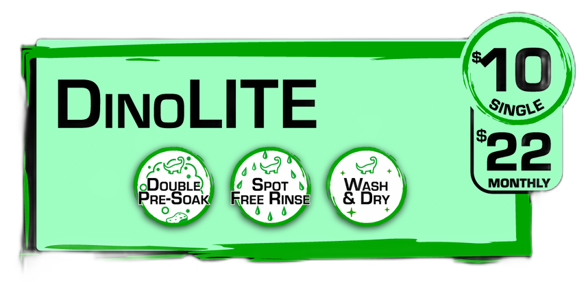 DinoLITE carwash package at Dino Clean Car Wash