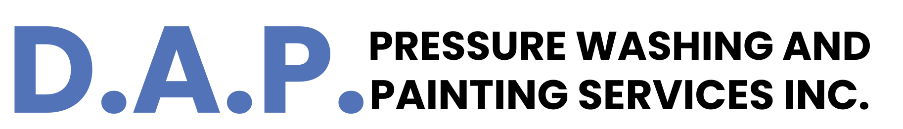 The logo for d.a.p. pressure washing and painting services