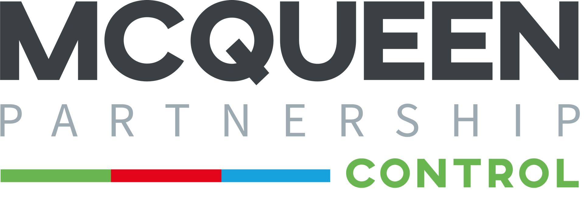 A logo for mcqueen partnership control is shown on a white background.