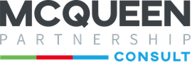 A logo for a company called mcqueen partnership consult