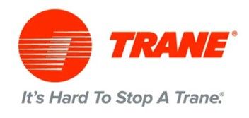 A trane logo that says it 's hard to stop a trane